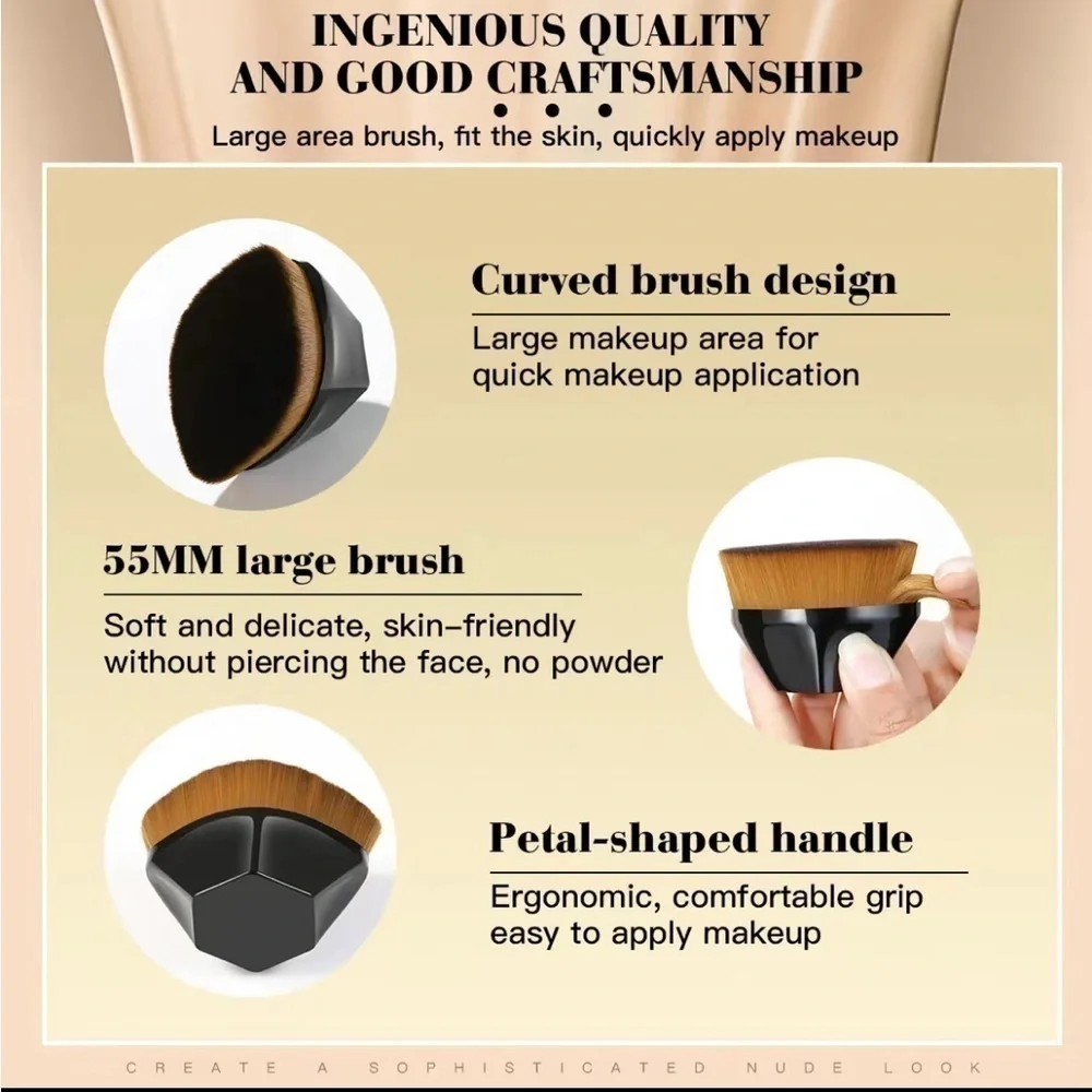 New Foundation Makeup Brush Multifunctional Flat Top Flawless Brush AC2